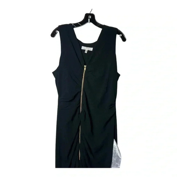 DRESS‎ THE POPULATION CHER EXPOSED ZIPPER PLUNGING LONG GOWN DRESS SIZE X-LARGE - Picture 3 of 8